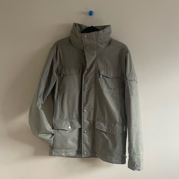 SNOWBOARD Firefly Zippered Button Down Utility Winter Jacket | Olive Gre… - Picture 4 of 8
